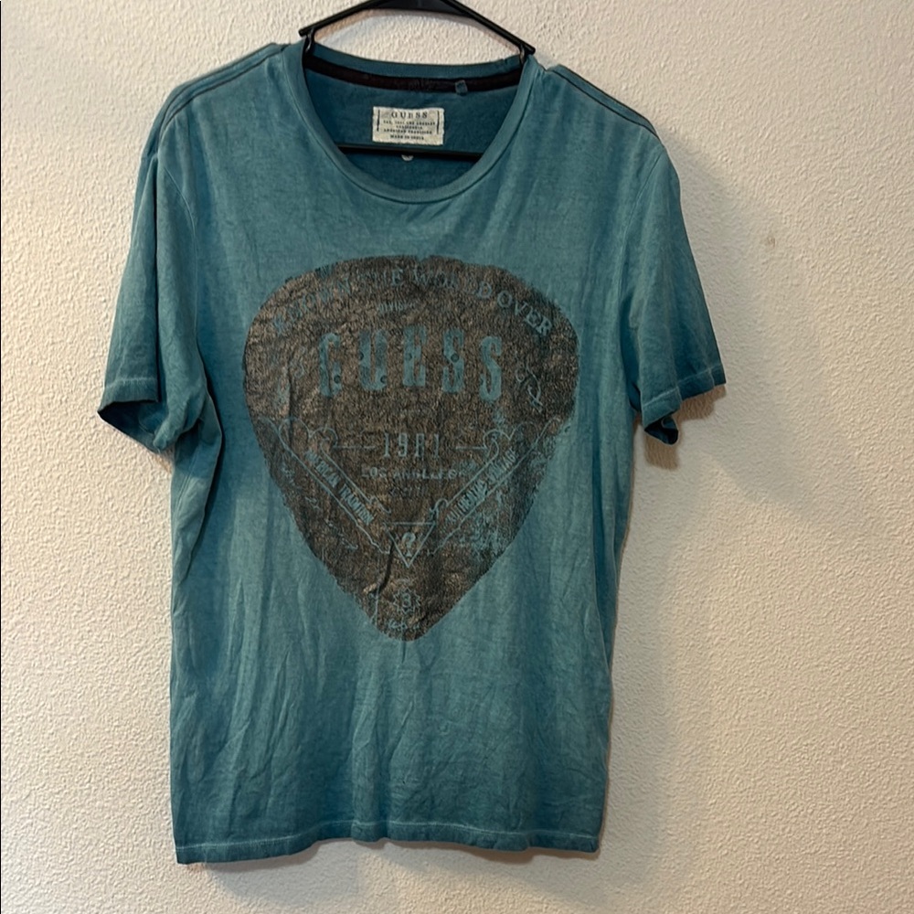 Guess Distressed Blue Graphic Tee